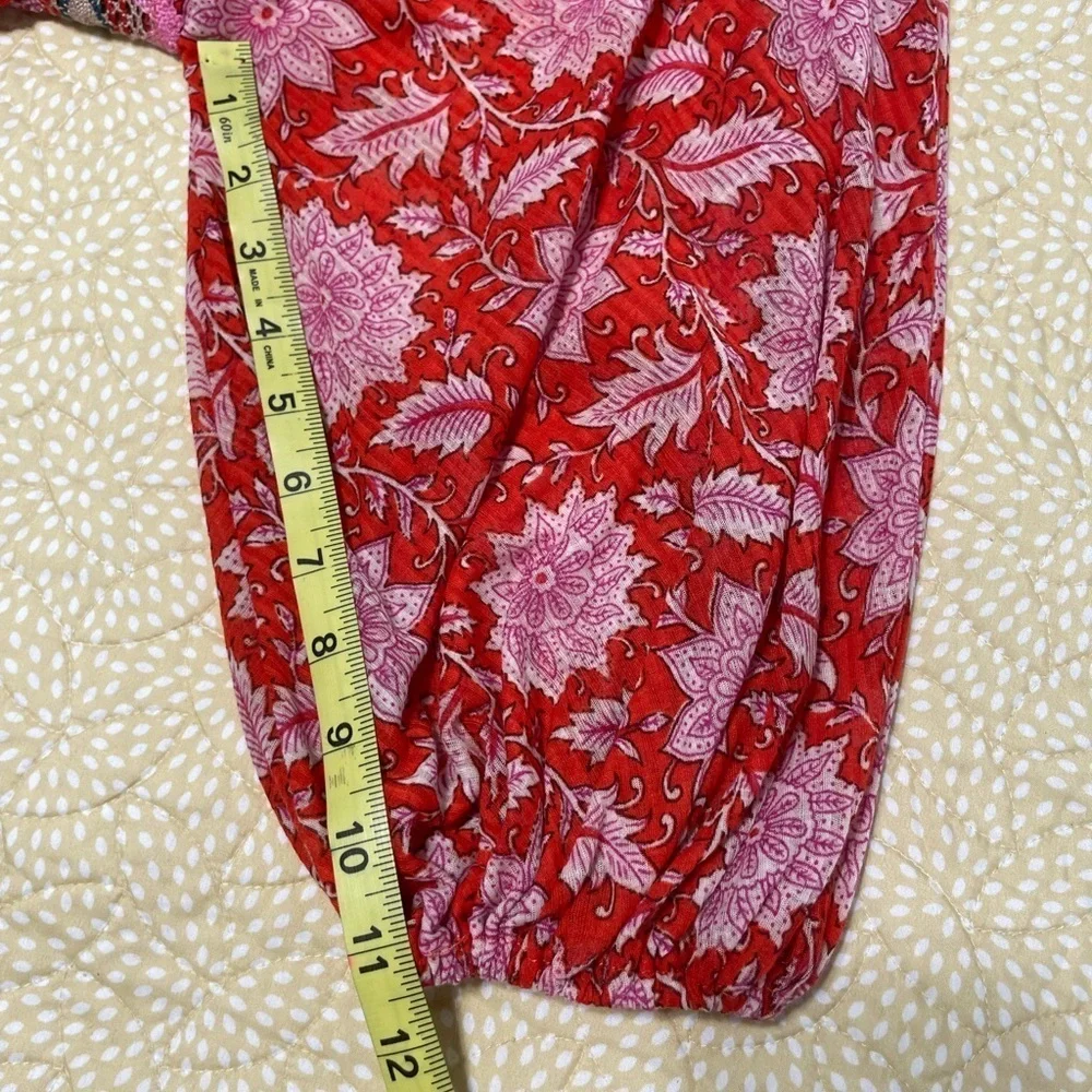 Free People moon child printed crochet inset colorful maxi top XS